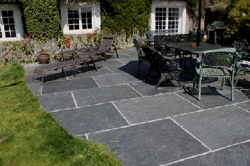 slate flagstones in a cottage garden