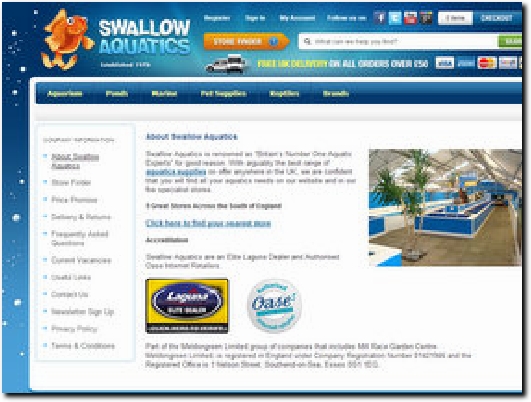 https://www.swallowaquatics.co.uk/ website