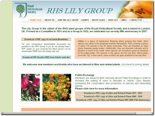 https://rhslilygroup.org/ website